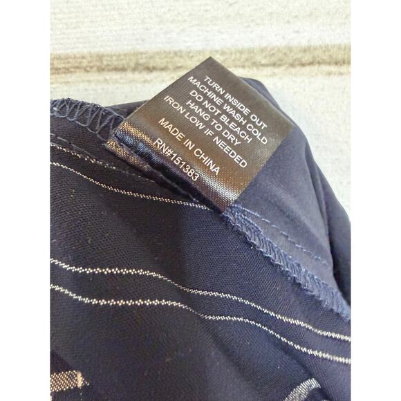 Current Air Pants Size MED Navy With Tie Waist White Stripes - Picture 4 of 6